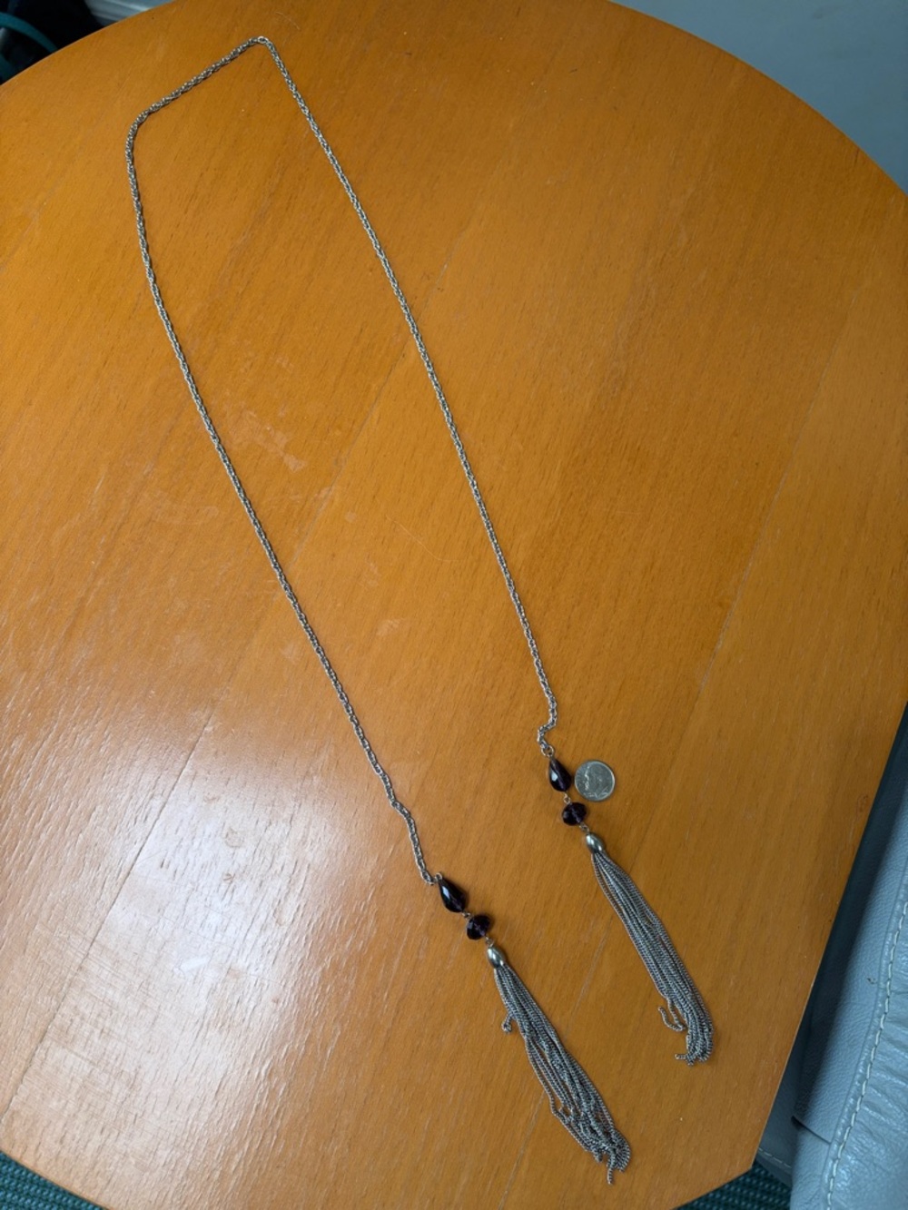 Silver tone lariat necklace - Picture 7 of 7